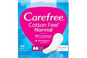 Carefree Cotton Fresh Unscented Breathable Panty Liners 56 Pieces