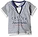 Pumpkin Patch Baby-Boys Caution Mock Top Striped T-Shirt, Olympian Blue, 12-18 Months