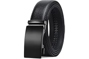 LAKIDAY Ceinture Hommes, Boucle Automatique à Cliquet Ceinture pour Homme Costume d'affaires, Ceinture en Cuir 35mm Taille Réglable