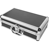 HEMOTON Wireless Microphone Carrying Case with Handle Storage Box with Adjustable Padded Interior for Portable Microphones Re