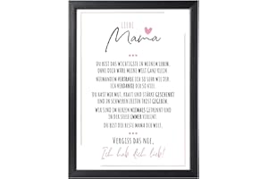 Fjllrven Definition Poesie Kunstdruck-Poster | Weihnachtsgeschenke, Muttertag | Muttertagsgeschenk Wandbilder | Weihnachten Geschenke für Mama Geburtstag | Wohnzimmer DINA A4 mit Rahmen Schwarz