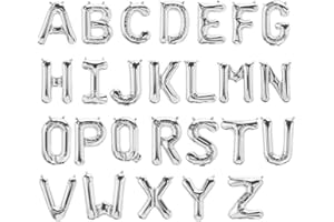 KOPPER-24 Folienballons Buchstaben Silber - 40 / 80 / 100 cm - für Geburtstag Hochzeit Party Dekoration Happy Birthday JGA Geschenk Luftballon Abschluss Riesenballon ABI groß XXL klein mini ( Buchstabe M 80 cm)