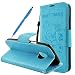 Produktbild Lenovo Moto G5 Plus Hülle, Fraelc® Ledertasche Moto G5 Plus Schutzhülle im Bookstyle Tasche Flip Case für Lenovo Moto G5 Plus / Motorola Moto G5 Plus mit Don't Touch My Phone Design Leder Brieftasche Case Bär Motiv Handytasche Blau