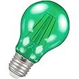 Crompton Lamps Green LED GLS Light Bulb 4.5W E27 Harlequin | IP65 Outdoor Lights LED Bulbs | Energy-Saving Replacement for 25W Bulbs | 15,000 Hours Life | for Festoon Lights Outdoor