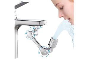 SUYAMIR Rubinetto Rotante 1440 Gradi, Prolunga Rubinetto Allungabile con Rotazione 360 per Bagno, Snodo per Estensione Lavandino Cucina in Ottone, Areatore Rompigetto con Filtro Antispruzzo, 20/22/24 mm