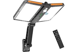 INDARUN 218 LED Lampe Solaire Extérieur Etanche IP65, Lampe Exterieur Detecteur de Mouvement Telecommande, Lampe de Sécurité Solaire pour Jardin, Cour, Escalier, Patio