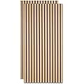 Lot de acoustiques en bois 240 x 60 cm, avec placage en bois et feutre, revêtement mural en bois pour studio et maison, décoration murale intérieure pour grandes surfaces murales, bois brut
