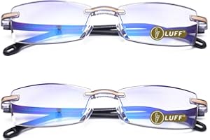 LUFF Okulary do czytania HD Anti-Blue Diamond Cut Edge Bezramowe okulary do czytania