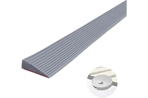‎BRIMOREA Gummi Türschwellenrampe Rampe, 5.5x1.6X100CM Bordsteinrampe, PVC Saugroboter Türschwellenrampe, übergangsschienen Selbstklebend Schwellenrampe für Rollstuhl, Kinderwagen, Rollator oder e Scooter