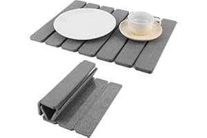 XIYINGCAI Quick Dry Stone Mat 40x30cm, Stone Drying Mat for Kitchen Counter and Sink, Diatomite Drying Stone Mat for Dishes, Pots, Plants, Absorbent Dry Stone Sink Mat(Grey)