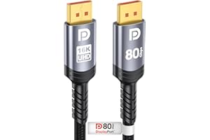 Sniokco DisplayPort 2.1 Kabel 1.5m, 80Gbps, VESA zertifiziert 16K@60Hz 8K@240Hz 4K@540Hz HDR HDCP2.3 DSC FreeSync G-Sync kompatibel mit RTX 5090/4090 PC Monitor HDTV