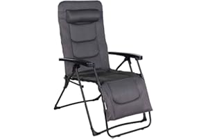 OUTLIV. by Westfield Relaxliege aus Stahl Anthrazit Polsterung aus 2D Mesh Schwarz, Relaxsessel, Relax Liegestuhl, klappbar und stufenlos verstellbar | bis 140 kg |