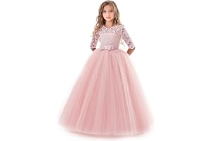 NNJXD Vestito Cerimonia Nuziale Principessa Vestito Promenade Ricamo Spettacolo Ragazze
