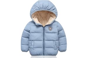 Miyanuby Toddler Baby Hooded Outerwear Jacket Boys Girls Thicken Warm Winter Coat 2-7 Years