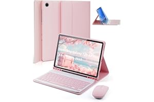 MicroTunk Cover Per Samsung Galaxy Tab A9+ Plus (2023) 11 Pollici con Ltaliano Tastiera (QWERTY) Essere Caricata Keyboard Bluetooth Wireless Mouse Coperchio Protettivo Case Rosa