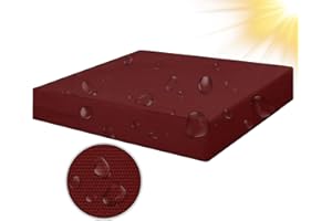 SYLC 100% Impermeabile Federe per Cuscino Divano Patio con Cerniera, Copricuscini per Giardino Rattan per Esterni Coperture Cuscino Personalizzazione (100×40×10 cm,Wine Red)