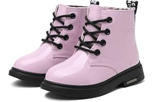 HOYLSON Stivaletti Bambina Invernali Stivali Bambina Pelle Scarponcini Bambina Caldi Tronchetto Bimba Ragazza Neri EU 20-35