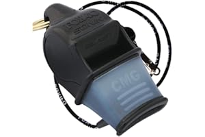 Fox 40 Sonik Blast CMG silbato de oficial, Black-with lnyd