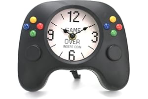 AOROTOE Game Controller Desk & Wall Clock – Retro Gamer Gift Decor,Gamepad-Shaped Clock for Bedroom, Office, or Game Room for Boys, Teens & Men Unique Video Game Decor