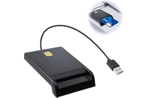QAUM ID Card Reader, USB Smart Card Readers, DOD Military USB Common Access CAC Memory Card Reader for Download, Reading, Track and Analyse Compatible with Windows (All), Linux/Unix, MacOS X (All)