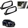 Auto Addict Car Side View Mirror Wide Angle Blind Spot Mirror/B-Pillar for Rear Seat Passengers (Pack of 2, Black) with Convex Mirror Compatible for Mahindra XUV 700