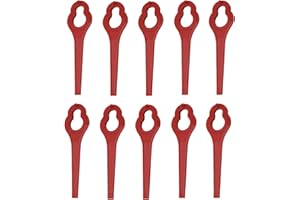 SPARES2GO Plastic Blades Compatible with ALDI Ferrex 20v 40v Cordless Grass Trimmer (Pack of 10)