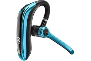 XMENHA Bluetooth Headset with Microphone Hands Free Earpiece Wireless Headset with Mic Bluetooth Phone Earpiece Single Ear Headphones Ear Piece Work Headphones ENC Wireless Earbuds Hook Earphones for Driving