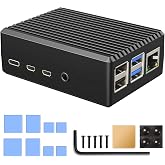 Miuzei Case for Raspberry Pi 4 Model B, Metal Aluminum Case Passive Cooling, Aluminium Case for Raspberry Pi 4 Case for Raspi