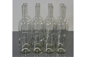 MARKENLOOS Weinflasche 750 ml Glasflasche Leere Flasche Likör ohne/mit Korken Wein (8 STK. ohne Korken, Weiß)