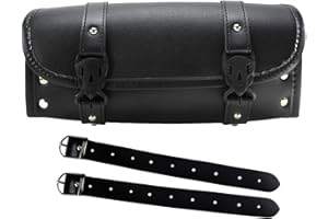 YHMTIVTU Motorrad Tasche gepäckrolle Motorrad Universal Motorrad Lenkertasche PU Leder Satteltaschen Aufbewahrung Werkzeugtasche Schwarz