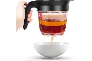GENERISCH Grease Separator Jug for Sauces, Fat Separator 1000 ml, Double Filtration Grease Separator, One Button Press Release Dispenser, Easy Separation of Fat
