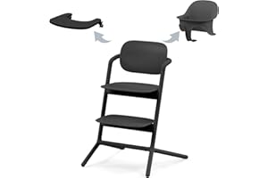 CYBEX Gold LEMO Seggiolone 3-in1, Per Crescere Insieme a Voi, 6 Mesi - 99 Anni, Utilizzabile dalla Nascita con Sdraietta CYBEX, Include Sedile per Bambini e Vassoio, Alluminio/Plastica, Stunning Black