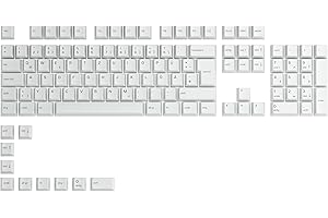 Glorious Gaming 115x GPBT-Keycaps - Cherry-Profil, äußerst widerstandsfähiger PBT-Kunststoff, optisch EIN Blickfang, überragende Akustik, Originalschrift, Deutsch Layout - Arctic White