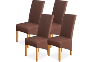 Kfnire Coprisedie con Schienale 4 Pezzi, Fodere Sala da Pranzo Elasticizzati Coprisedia Spandex Moderne Anti-Polvere Lavabile Copri Sedie Pour Sala da Pranzo,Hotel,Bar