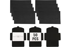 CAILIYA Briefumschläge Schwarz, 50 Stück Umschläge, 16x10.5cm 250 g, Fotohalter für Postkarten,Handgefertigte Süße Umschläge für Hochzeit, Grußkarten, Einladung, Geburtstagskarten