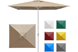 paramondo interpara Sonnenschirm quadratisch 3 x 3m creme + Gestell silber, Hochwertiger Gartenschirm Marktschirm knickbar, Stabiler Terrasse Balkon Sonnenschirm eckig mit Kurbel