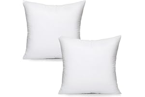 UK CARE DIRECT Luxury 18” x 18” (45cm x 45cm) Quality Machine Washable Hollowfibre Cushions Pads Inners Fillers- Pack of 2 - MADE IN UK with added Super Bounce Support