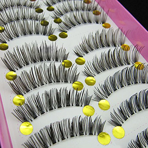 Bluelans® 10 Paar Lang Kreuz Künstliche Falsche Wimpern Weiche Dick Schwarz Eyelasches Wimpernverlängerung - 5