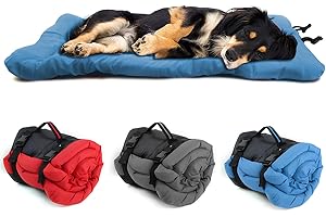 Miyacare Faltbare wasserdichte Hundebett matratze, leicht zu reinigen, Rutschfester Boden, faltbar und zusammenrollbar, Orthopädisches Hundebett für Kleine Mittlere Große Hunde (Blau, 90cm x 60cm)