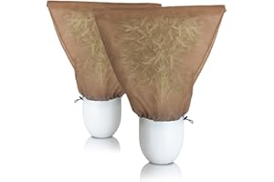 BigDean 2er Set XXL Winterschutz Kübelpflanzensack 120 x 180 cm BRAUN Pflanzenschutzsack Wintervlies Schutzhaube Vlieshaube für Pflanzen extra stark