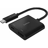 Belkin USB-C-HDMI Adapt&ouml;r&uuml; Şarj Cihazı AVC002btBK,4K UHD Videoyu, Bağlı Cihazlar i&ccedil;in 60 W&rsquo;a kadar Doğrudan İletim G&uuml;c&uuml;n&uuml; Des