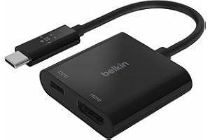 Adaptador de USB-C a HDMI de Belkin + Carga (Soporte de Video 4K UHD Transferencia de energía de hasta 60 W para Dispositivos conectados)