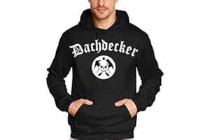 COOLE-FUN-T-SHIRTS DACHDECKER Roofing Skull T-Shirt oder Kapuzensweatshirt, schwarz Gr.S M L XL XXL XXXL