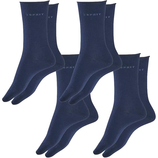 ESPRIT Socken Mit Rollbündchen – 4er Pack, Baumwoll-Mix, Formbeständig & Bequem