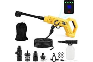 Batteridriven högtryckstvätt för Dewalt 18/20 V, förbättrad bärbar 68 bar högtryckstvätt med 4 justerbara steg, 6-i-1 spraymu