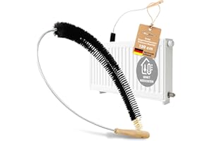 MaxxGoods Brosse pour Radiateur - 120 cm - Brosse Dépoussiérantes de Chauffages avec Poils de Chèvre - Brosse de Nettoyage - Idéale Panneaux Chauffants