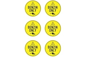 HAVATI Adesivi: diametro 50 mm, 6 pezzi – solo benzina – per auto, laptop e altro ancora – Benzina Only