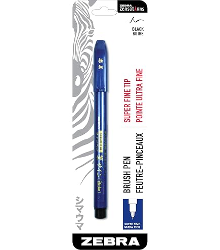 Stylo Pinceau Zebra Zensations, Pointe Moyenne, Encre Noire Résistante à L'eau | Pour Lettrage, Dessin, Manga - 5