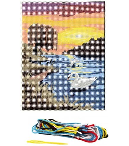 Kit De Canevas Distrifil - Motif Bouquet De Roses - Dimensions 15 X 20 Cm