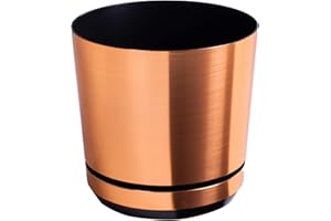 KORAD Pot de Fleur - Cuivre 18 cm - Pot de Fleur avec Trous de Drainage et Soucoupe intégré, Pot de Fleur et de Plante décoratif pour l'intérieur DEKOR 18/021